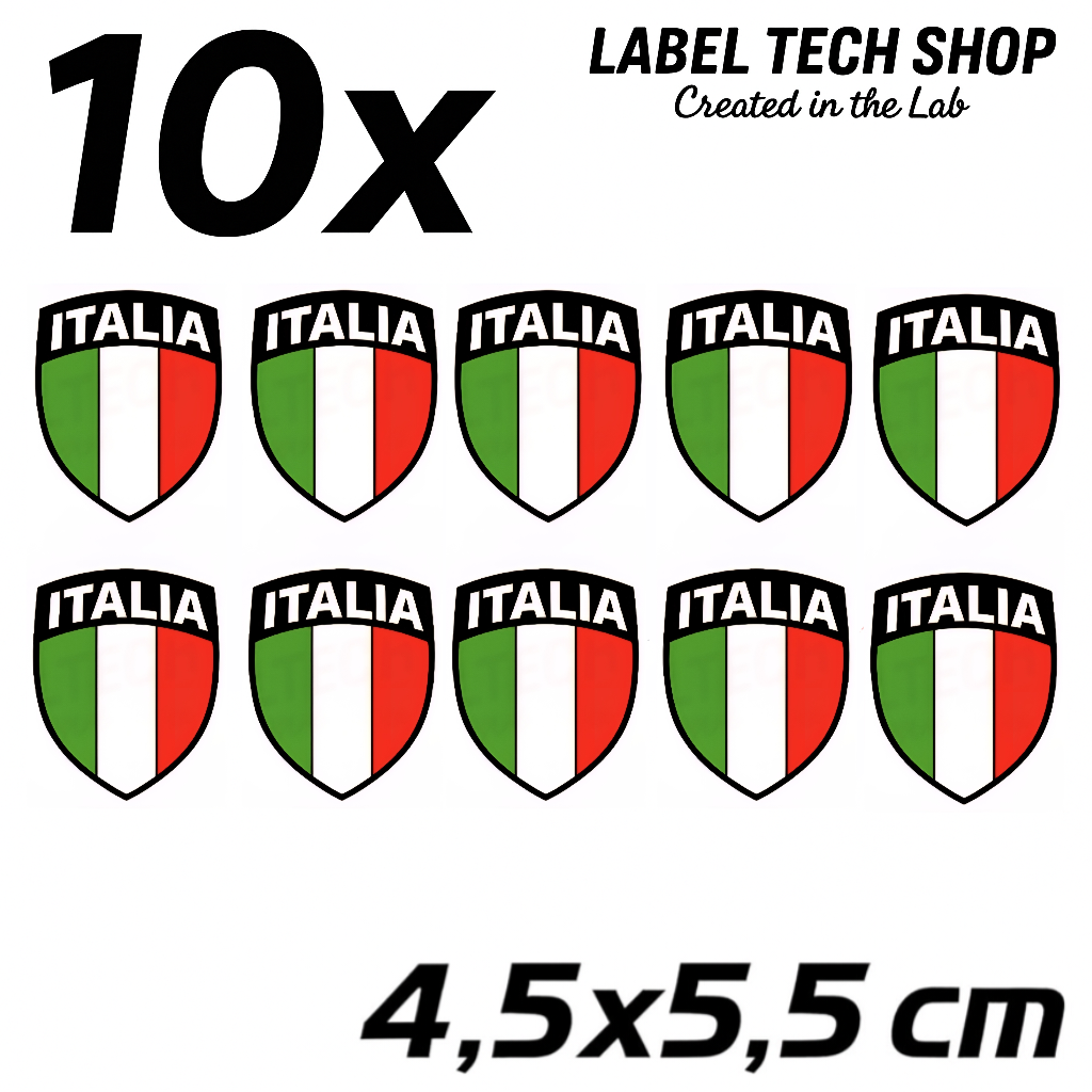 10x Italien Aufkleber 107 Wappen Emblem  Flagge Italia Adesivo Sticker 4,5x5,5cm