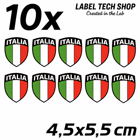10x Italien Aufkleber 107 Wappen Emblem  Flagge Italia Adesivo Sticker 4,5x5,5cm