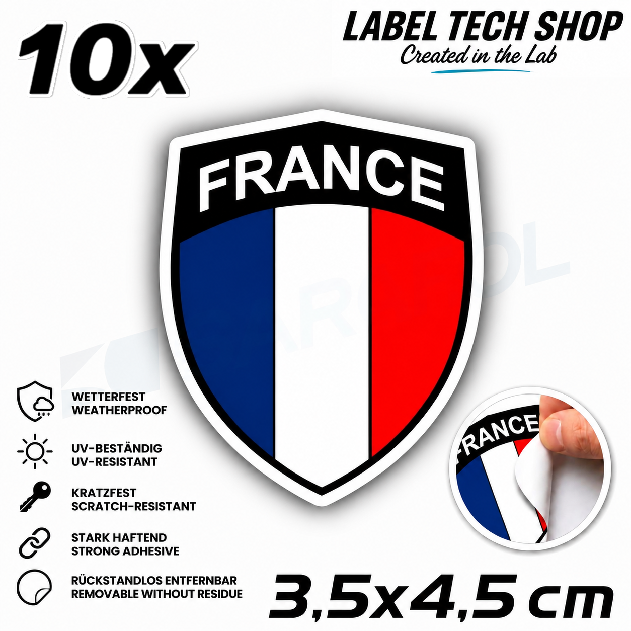 🇫🇷 Frankreich Wappen Aufkleber France Sticker Autocollant France Emblem Auto Helm 3,5x4,5cm NR.035