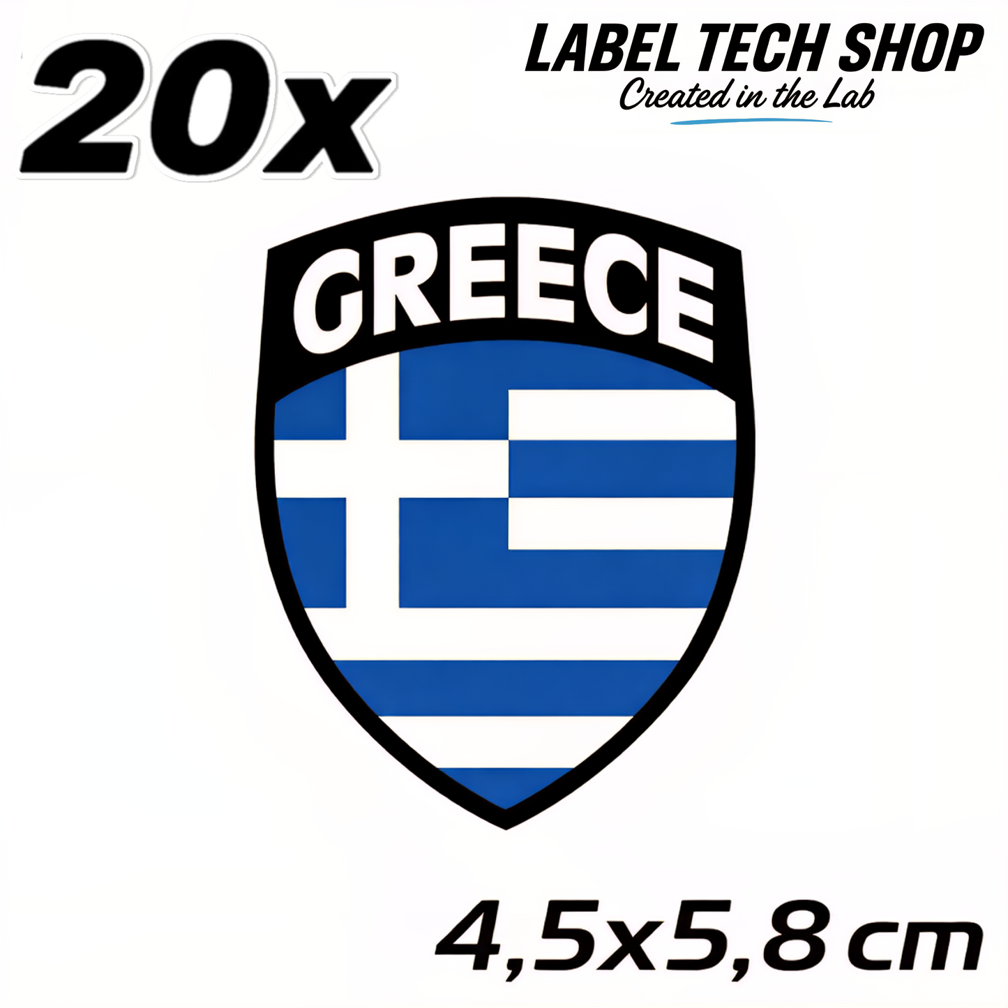 20x Griechenland Aufkleber 🇬🇷 Αυτοκόλλητο Ελλάδας Greek Sticker 4,5×5,8 cm (109)