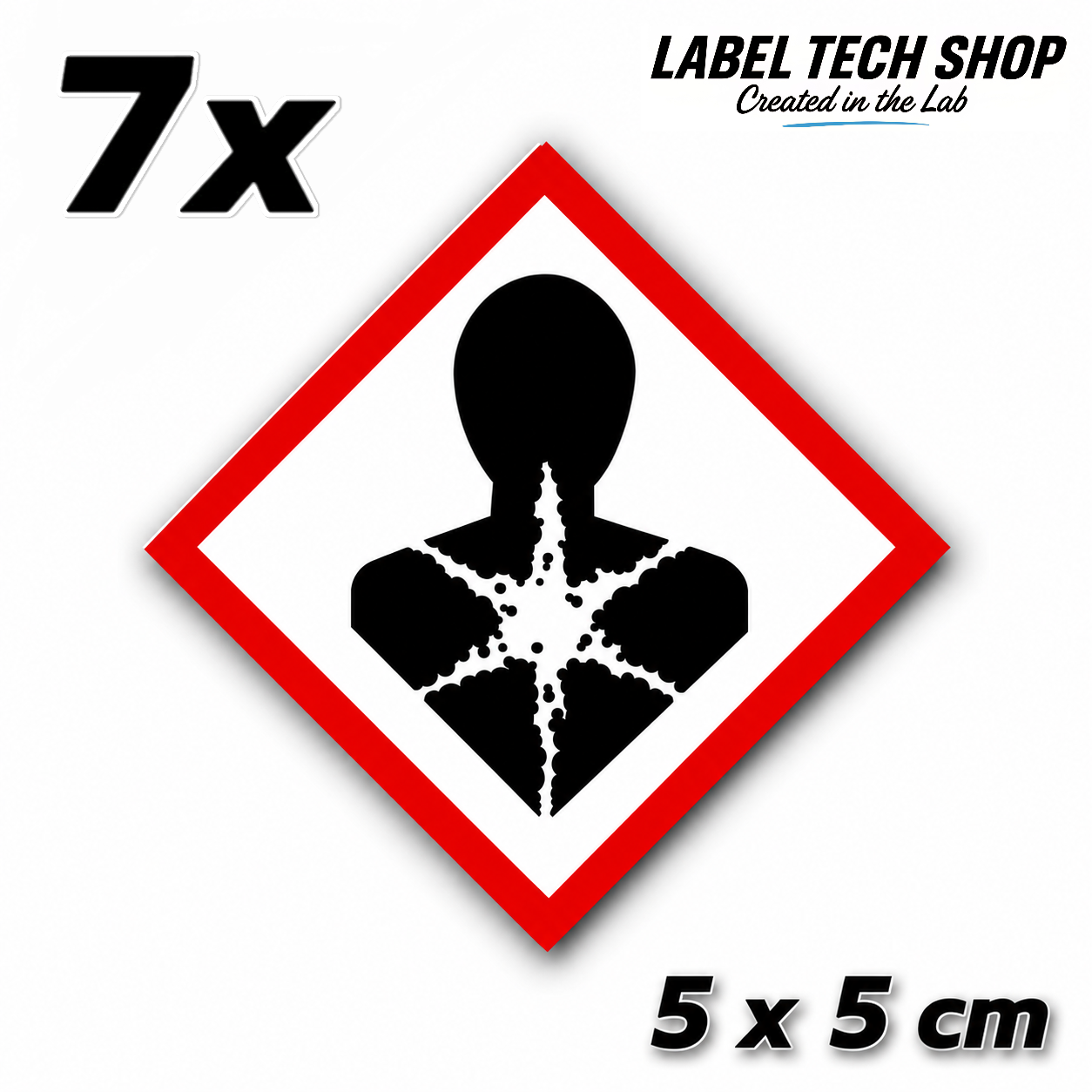 GHS08 Health Hazard Sticker Hazardous Material Label according to CLP / GHS Occupational Safety