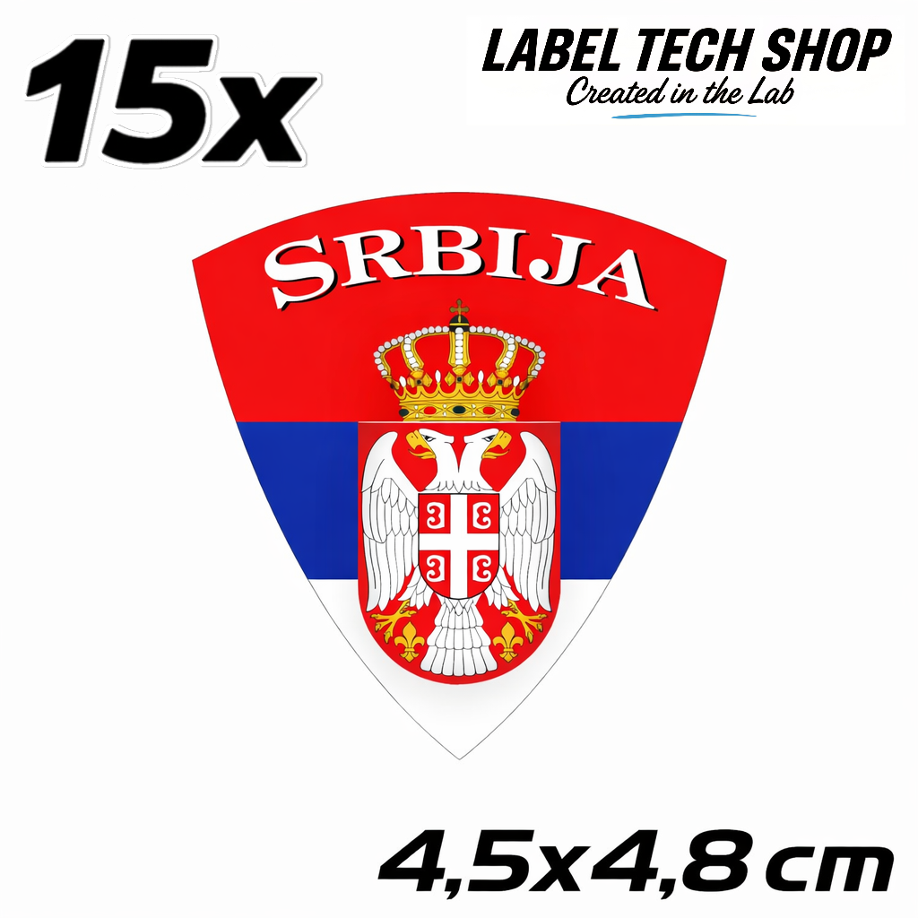 Serbien Serbia Srbija Wappen Aufkleber – Serbia Coat of Arms Emblem Sticker – 4,5 × 4,8 cm (010)