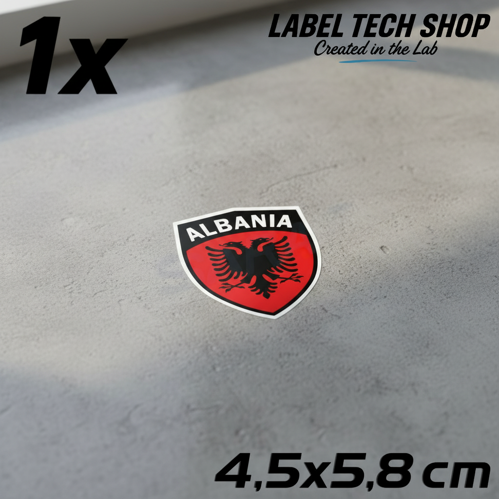 1x Albania Sticker Shqipëria Shqiponja – Albania Flag Emblem Coat of Arms Sticker 4.5x5.8cm (105)