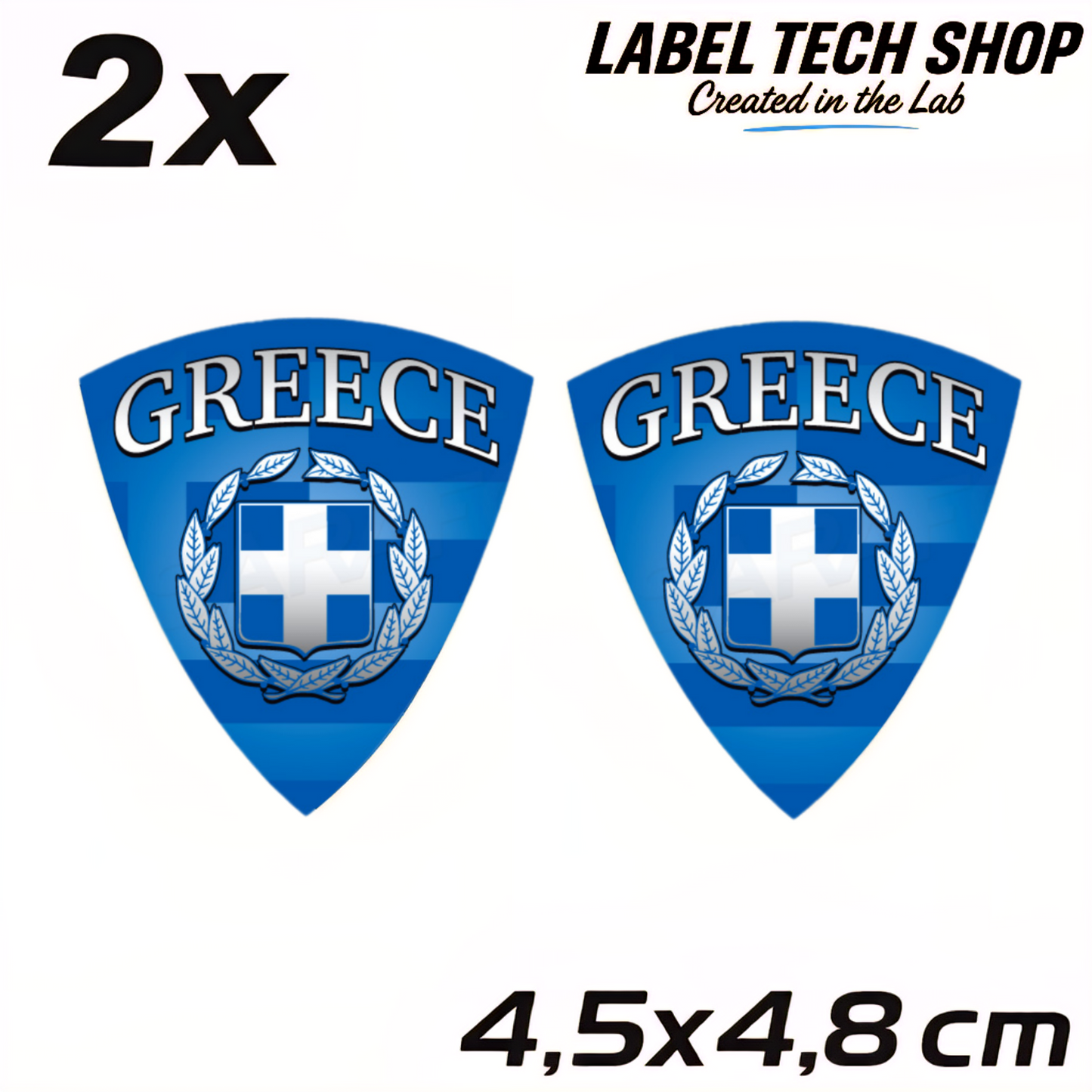 2x Griechenland Aufkleber 🇬🇷 Αυτοκόλλητο Ελλάδας Greece Sticker 4,5×4,8 cm (115)