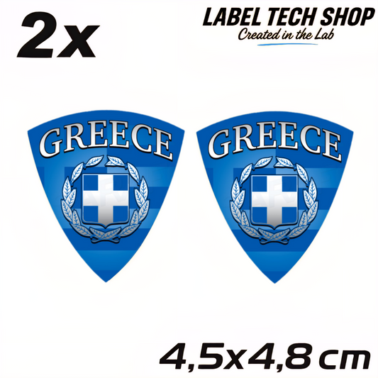 2x Griechenland Aufkleber 🇬🇷 Αυτοκόλλητο Ελλάδας Greece Sticker 4,5×4,8 cm (115)