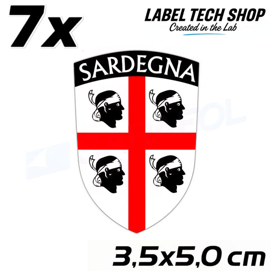 7x Sardinien Aufkleber Sardegna Sardinia Flagge Wappen Sticker 3,5x5,0cm (015)