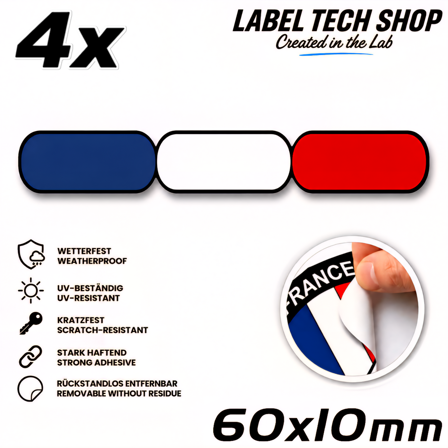 🇫🇷 Frankreich Flagge Aufkleber France Sticker Autocollant France Emblem Auto Helm 60x10mm NR.038