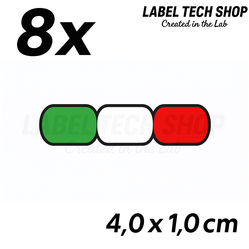 8x Italien Aufkleber Flagge 4×1cm Flagge Italien Adesivo Sticker 096