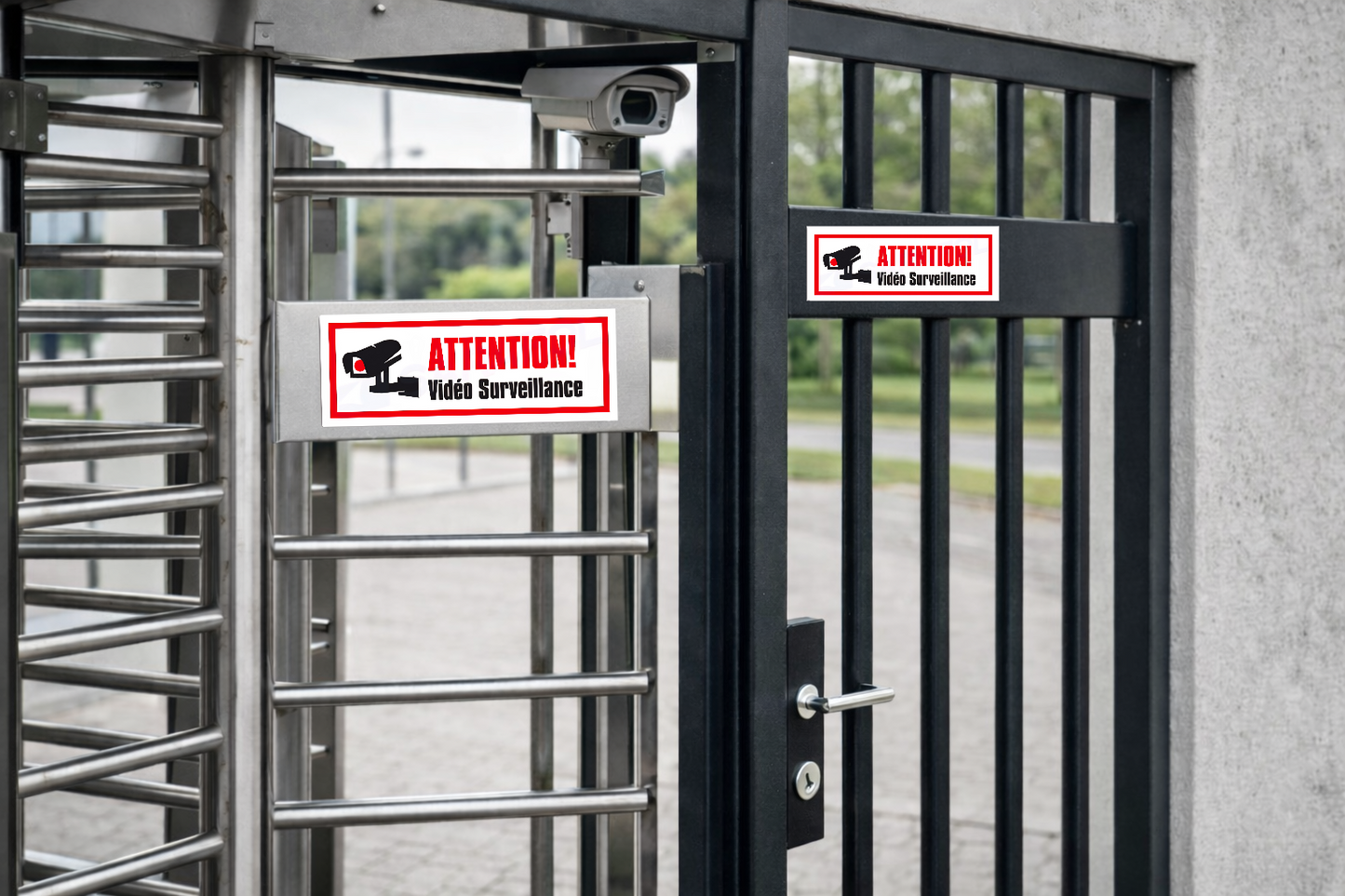 Autocollant Vidéo Surveillance – Attention Caméra Sécurité – Sticker Surveillance – 13,0 × 5,0 cm (125)