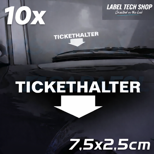 10x Tickethalter Aufkleber innenklebend – Strafzettel/Parkschein 7,5×2,5 cm