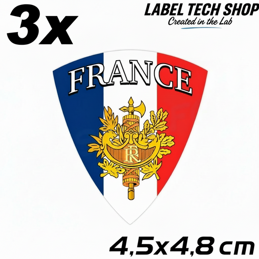 3x Frankreich Aufkleber France Francia Flagge Sticker 4,5x4,8cm (020)
