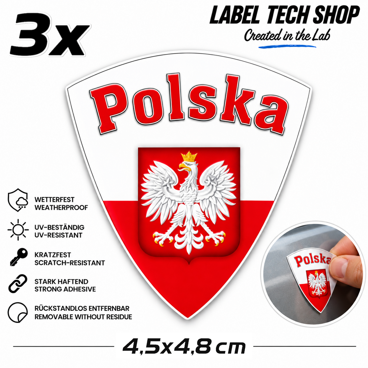 🇵🇱 Polen Polska Poland Aufkleber Naklejka Sticker Flagge Wappen Emblem Auto 4,5x4,8cm Nr.021