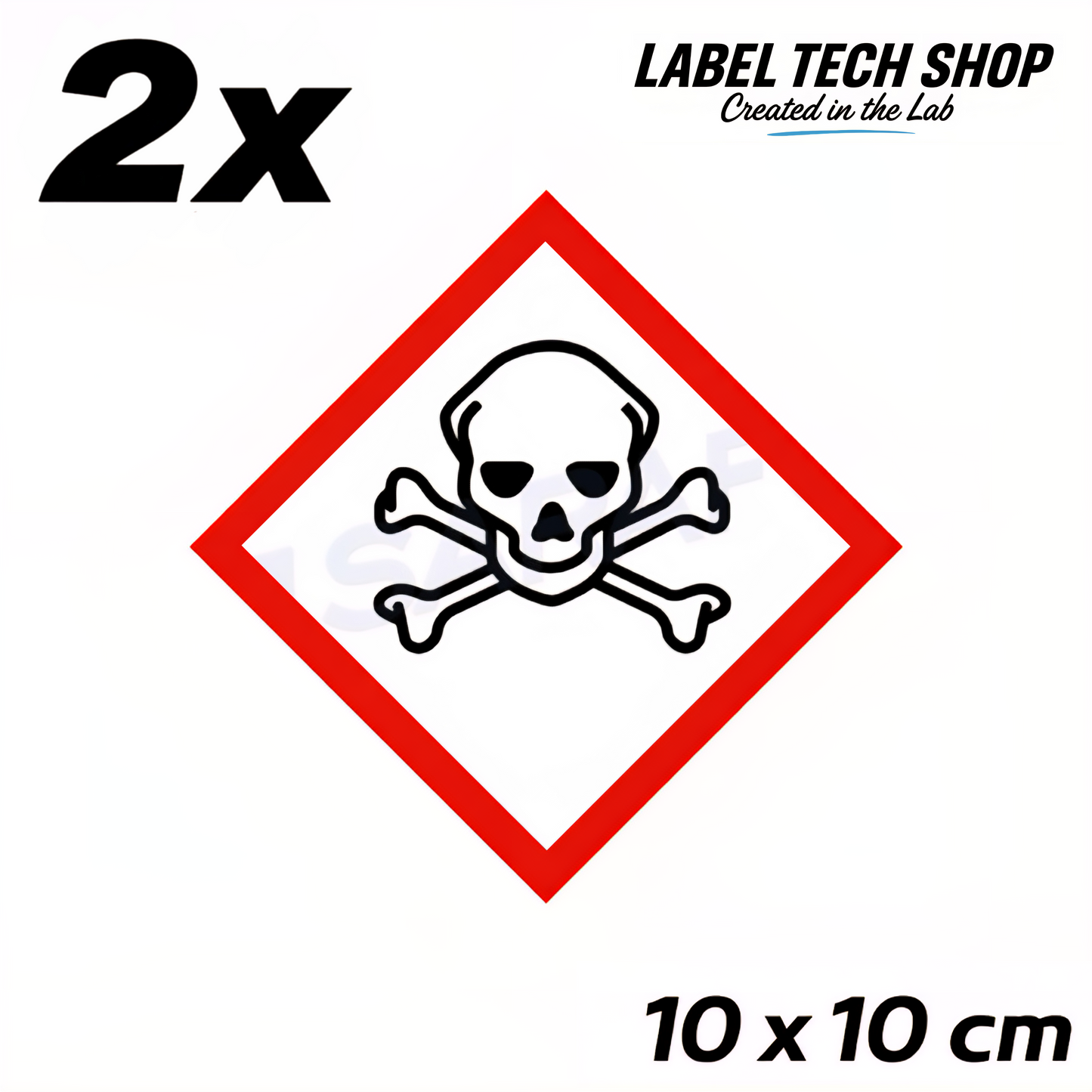 GHS06 Totenkopf Aufkleber  Giftige Chemikalien Toxisch nach CLP Norm Arbeitssicherheit