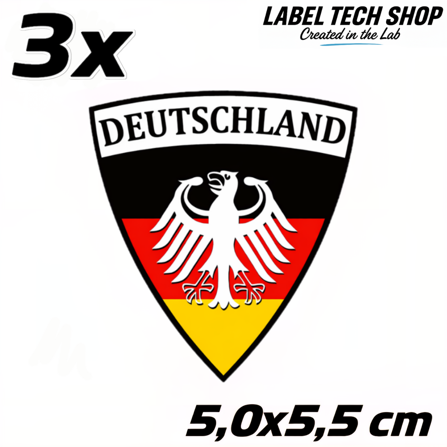 Deutschland Emblem Aufkleber (022) – 5,0 x 5,5 cm – Germany Adler Wappen Sticker