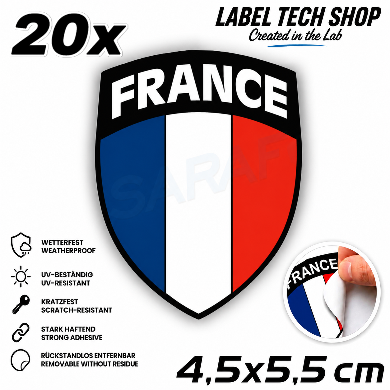 🇫🇷 Frankreich Wappen Aufkleber France Sticker Autocollant France Emblem Auto Helm 4,5x5,5cm NR.040