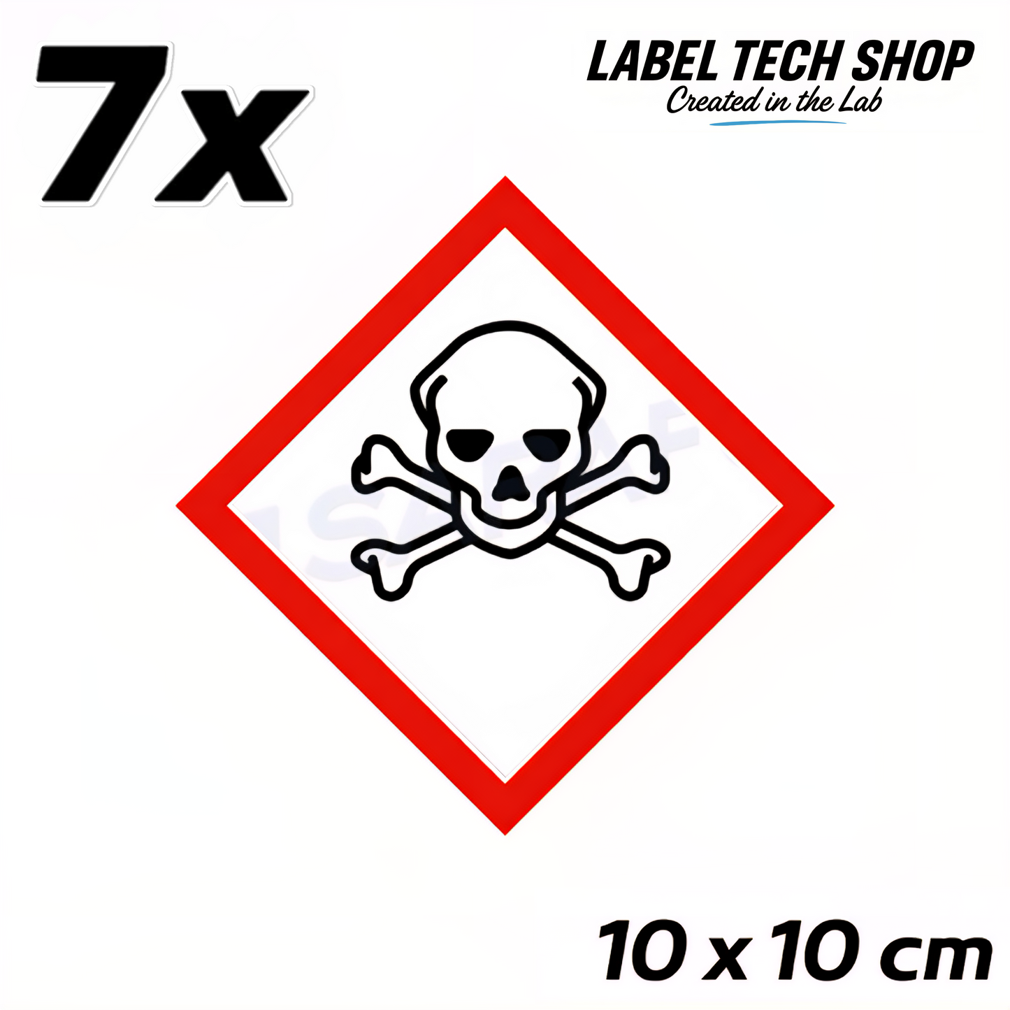 GHS06 Totenkopf Aufkleber  Giftige Chemikalien Toxisch nach CLP Norm Arbeitssicherheit