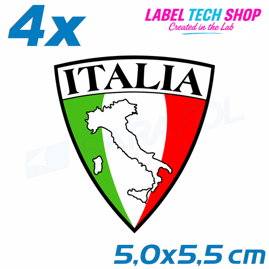 4x Italien/Italia Aufkleber 5×5,5cm Flagge Italien Emblem Adesivo Sticker 001