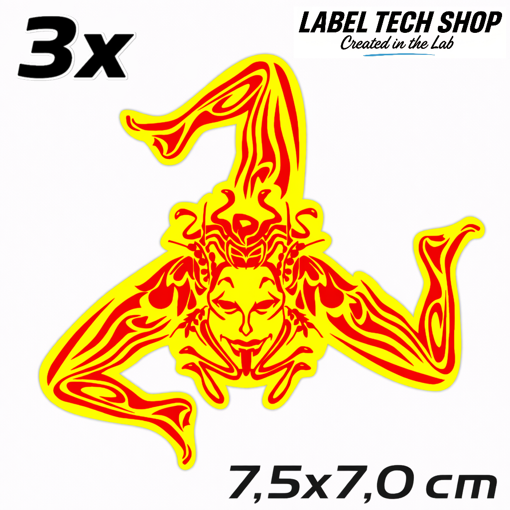 Sizilien Sicilia Sicily Trinacria Triskelion Decal Sticker Adesivo – Car Laptop Helmet Gift – 7.5 × 7.0 cm (117)