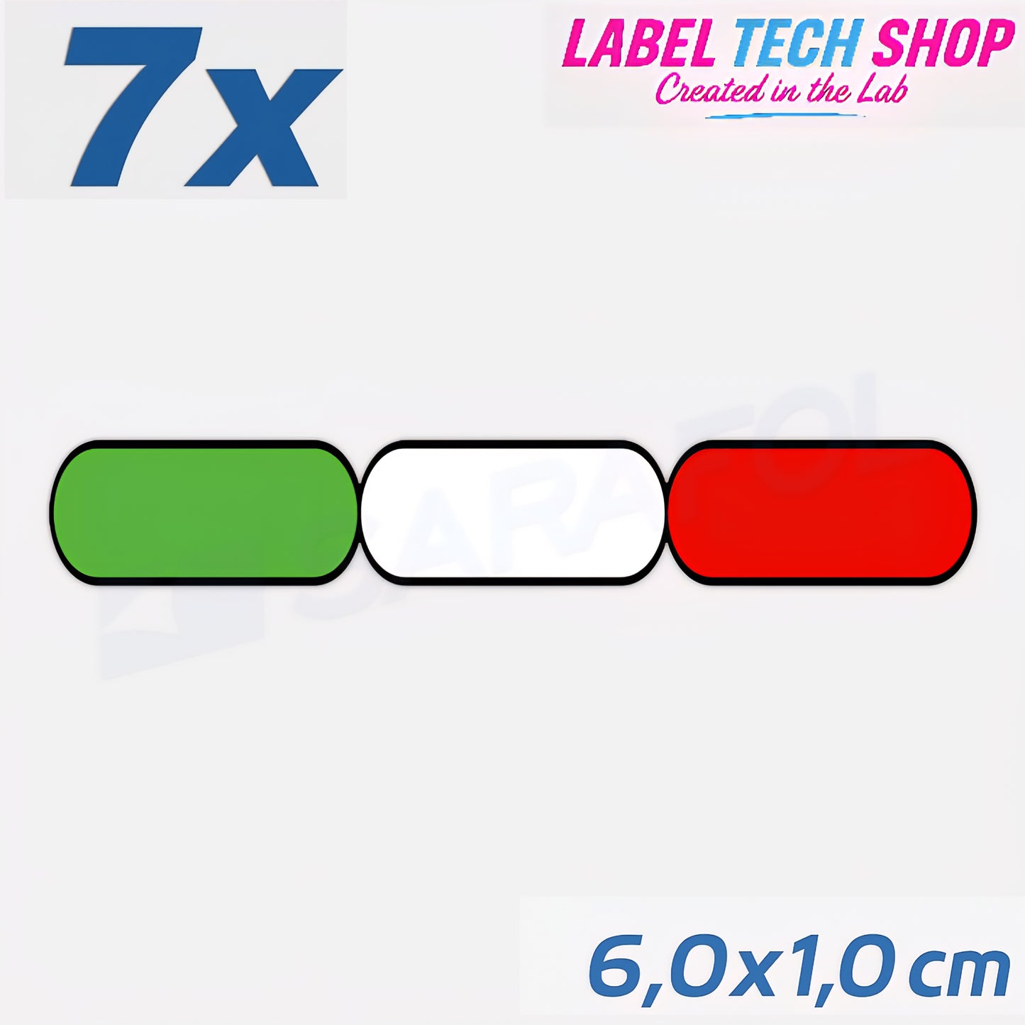 7x Italia/Italien Aufkleber Flagge 6×1 cm Italien Streifen Adesivo Sticker 037