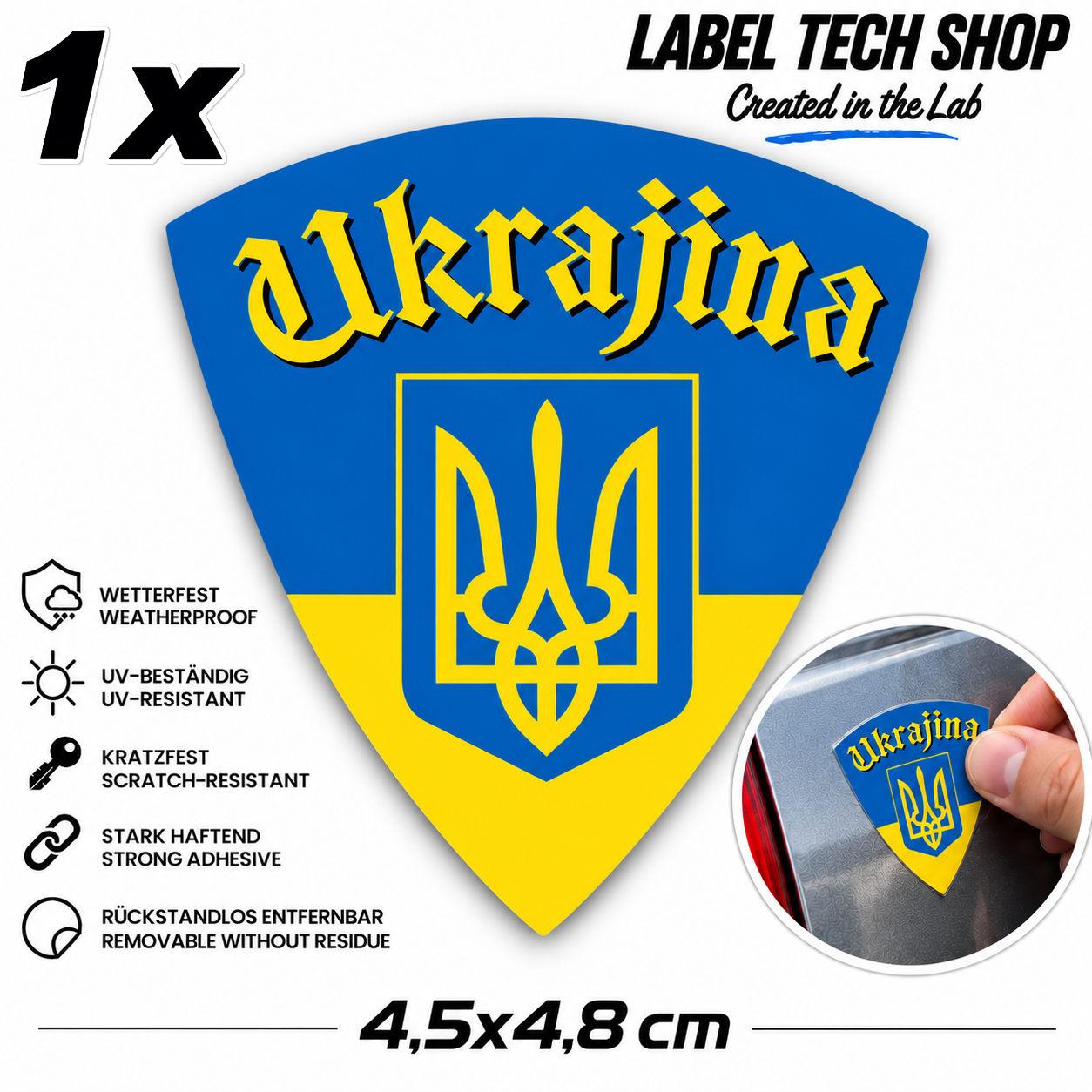🇺🇦 Ukraine  Aufkleber Sticker Flagge Україна Наклейка  Wappen Emblem Auto 4,5x4,8cm Nr.012