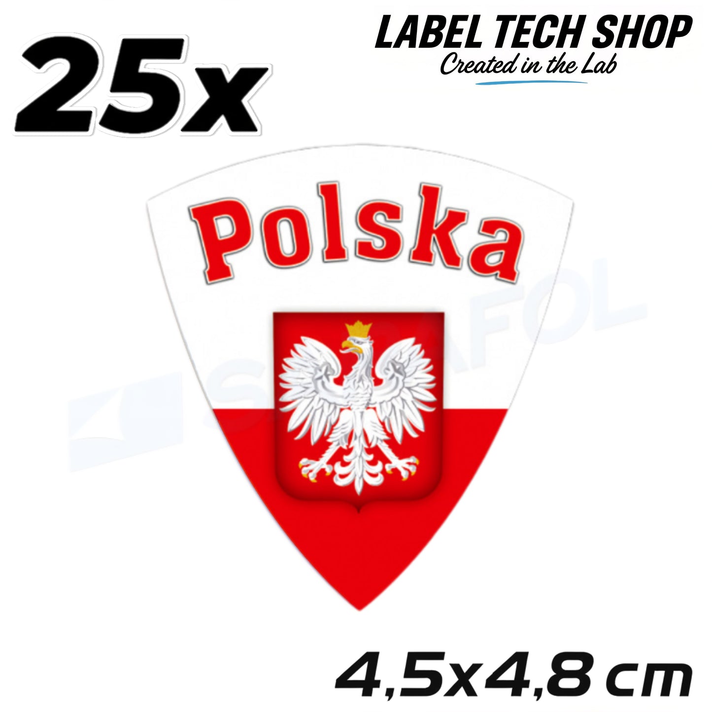 25x Polen Aufkleber 🇮🇩 Polska naklejka Polish Sticker Flagge 4,5x4,8cm 021
