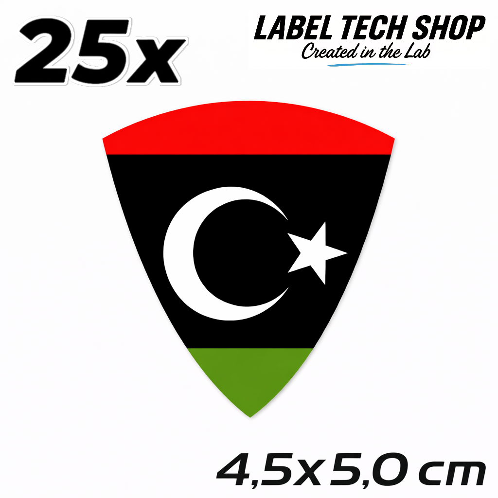 Libyen Libya ليبيا Aufkleber Sticker ملصق – Flag Flagge Wappen Emblem – Auto Laptop Helm Geschenk – 4,5 × 5,0 cm (120)