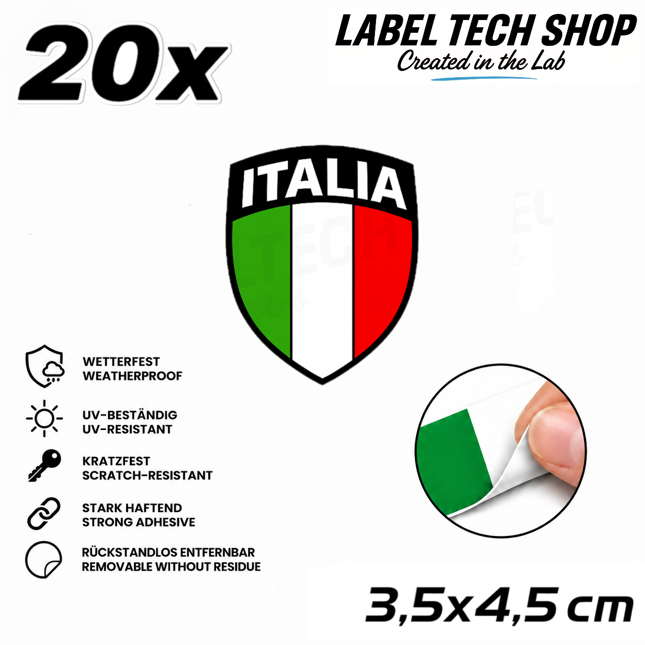 🇮🇹 Italien Aufkleber Wappen Italian Sticker Adesivo Italiano Bandiera Italiana Motorrad Auto Helm 3,5x4,5cm NR.102