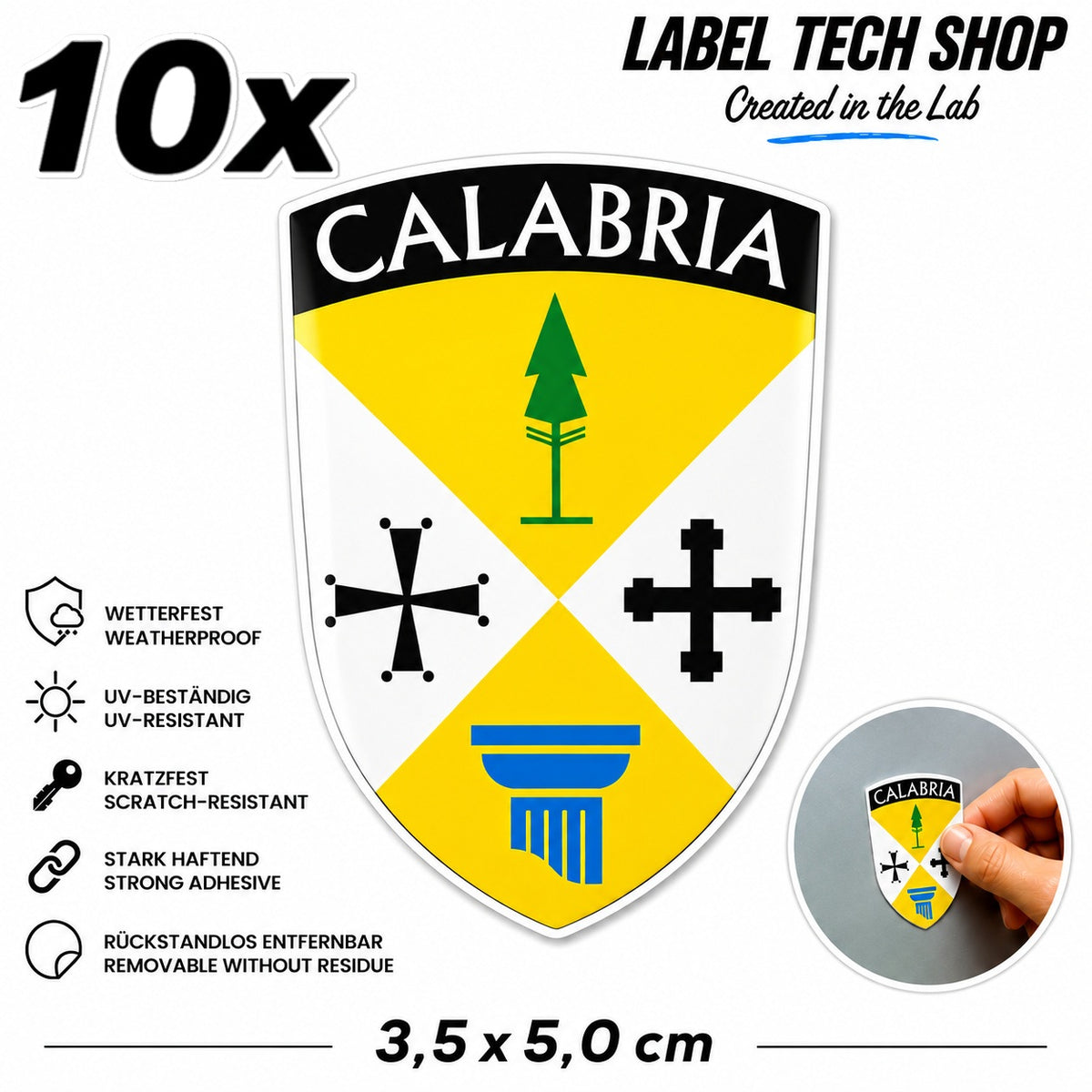 Kalabrien Flagge Aufkleber Calabria Italien Adesivo Calabrese Sticker Wappen Emblem Auto 3,5x5cm Nr.018
