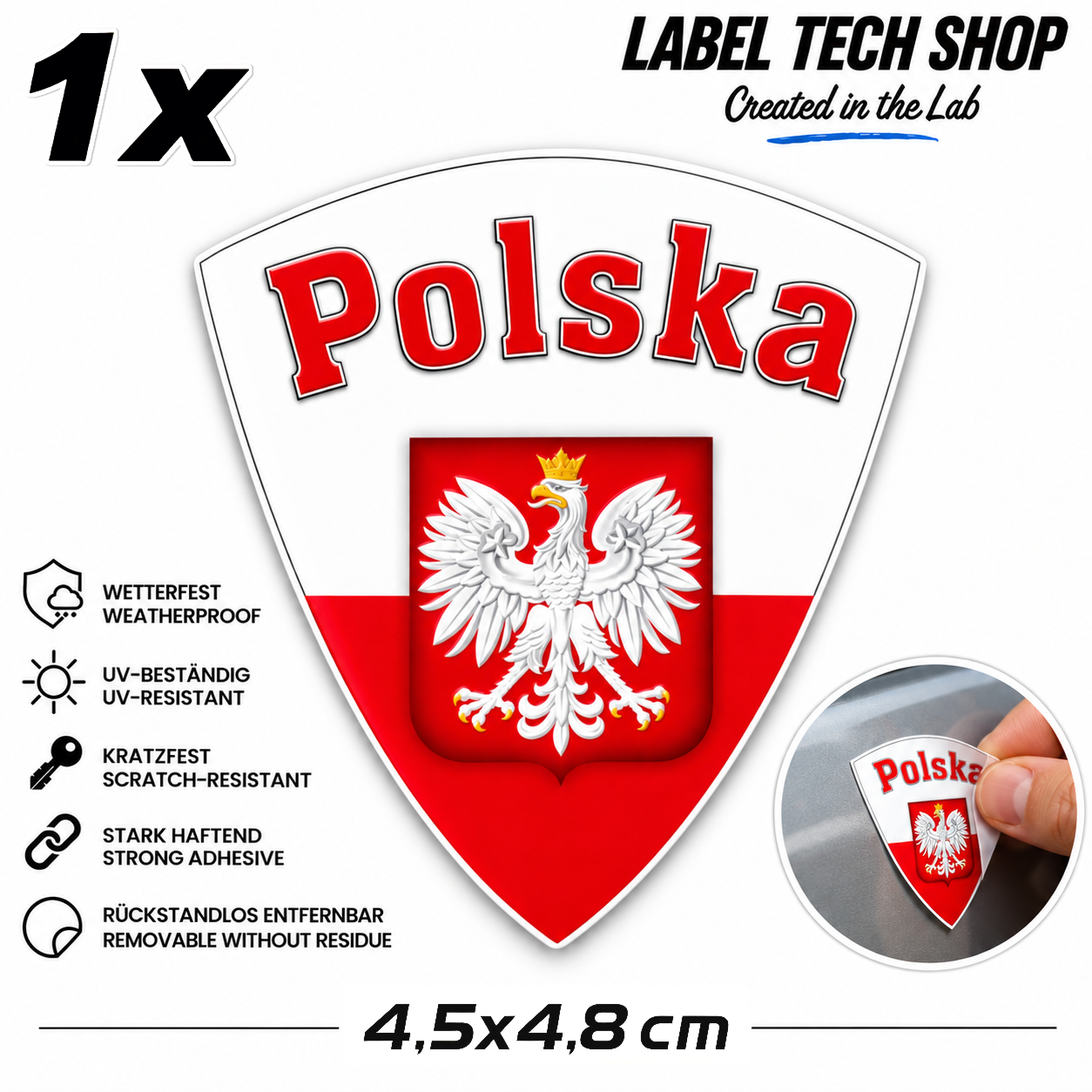 🇵🇱 Polen Polska Poland Aufkleber Naklejka Sticker Flagge Wappen Emblem Auto 4,5x4,8cm Nr.021