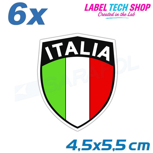 6x Italia/Italien Aufkleber Scudo 4,5×5,5cm Flagge Italien Adesivo Sticker 033