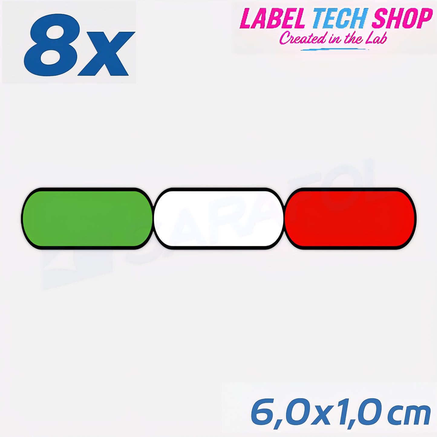 8x Italia/Italien Aufkleber Flagge 6×1 cm Italien Streifen Adesivo Sticker 037