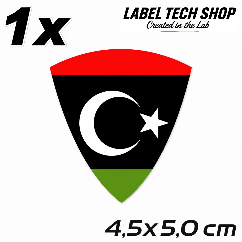 Libyen Libya ليبيا Aufkleber Sticker ملصق – Flag Flagge Wappen Emblem – Auto Laptop Helm Geschenk – 4,5 × 5,0 cm (120)