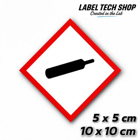 GHS04 Gases under pressure sticker Gas Cylinder Sticker Hazardous material symbol Compressed gas Dangerous goods Chemistry Lab label according to CLP / GHS Occupational safety