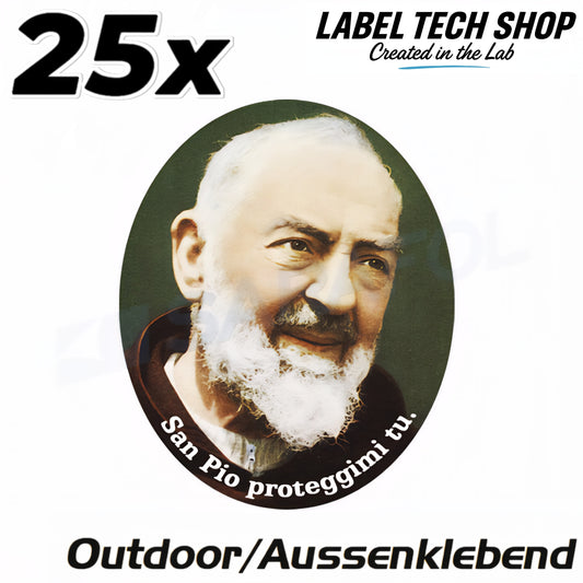 25x Padre Pio Aufkleber Sticker Außenklebend Katholisch Catholic 4,5x5,0 cm (027)