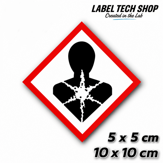 GHS08 Health Hazard Sticker Hazardous Material Label according to CLP / GHS Occupational Safety