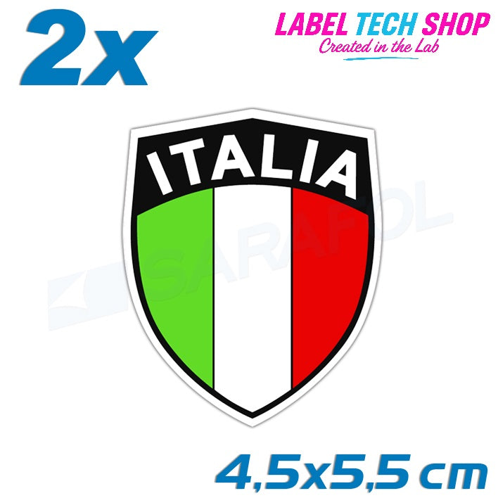 2x Italia/Italien Aufkleber Scudo 4,5×5,5cm Flagge Italien Adesivo Sticker 033