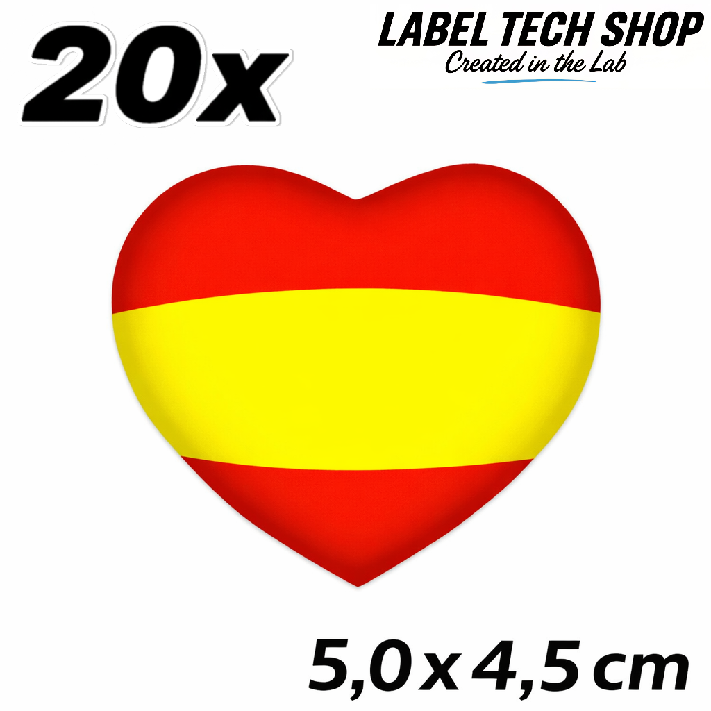 Spanien Spain España Herz Aufkleber Sticker – Spain Flag Heart Corazón Autocollante – Auto Laptop Helm – 5,0 × 4,5 cm (052)