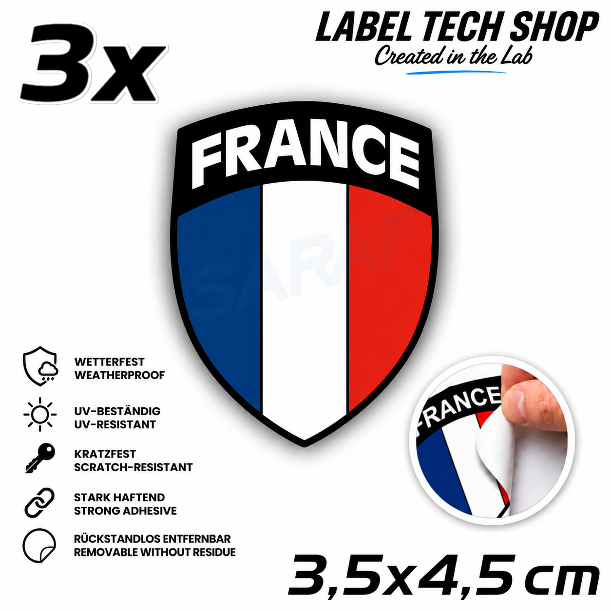 🇫🇷 Frankreich Militär Aufkleber France Sticker Autocollant France Emblem Auto Helm 3,5x4,5cm NR.042