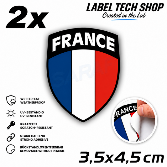 🇫🇷 Frankreich Militär Aufkleber France Sticker Autocollant France Emblem Auto Helm 3,5x4,5cm NR.042