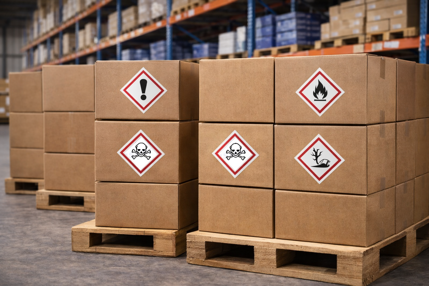 GHS06 Totenkopf Aufkleber  Giftige Chemikalien Toxisch nach CLP Norm Arbeitssicherheit