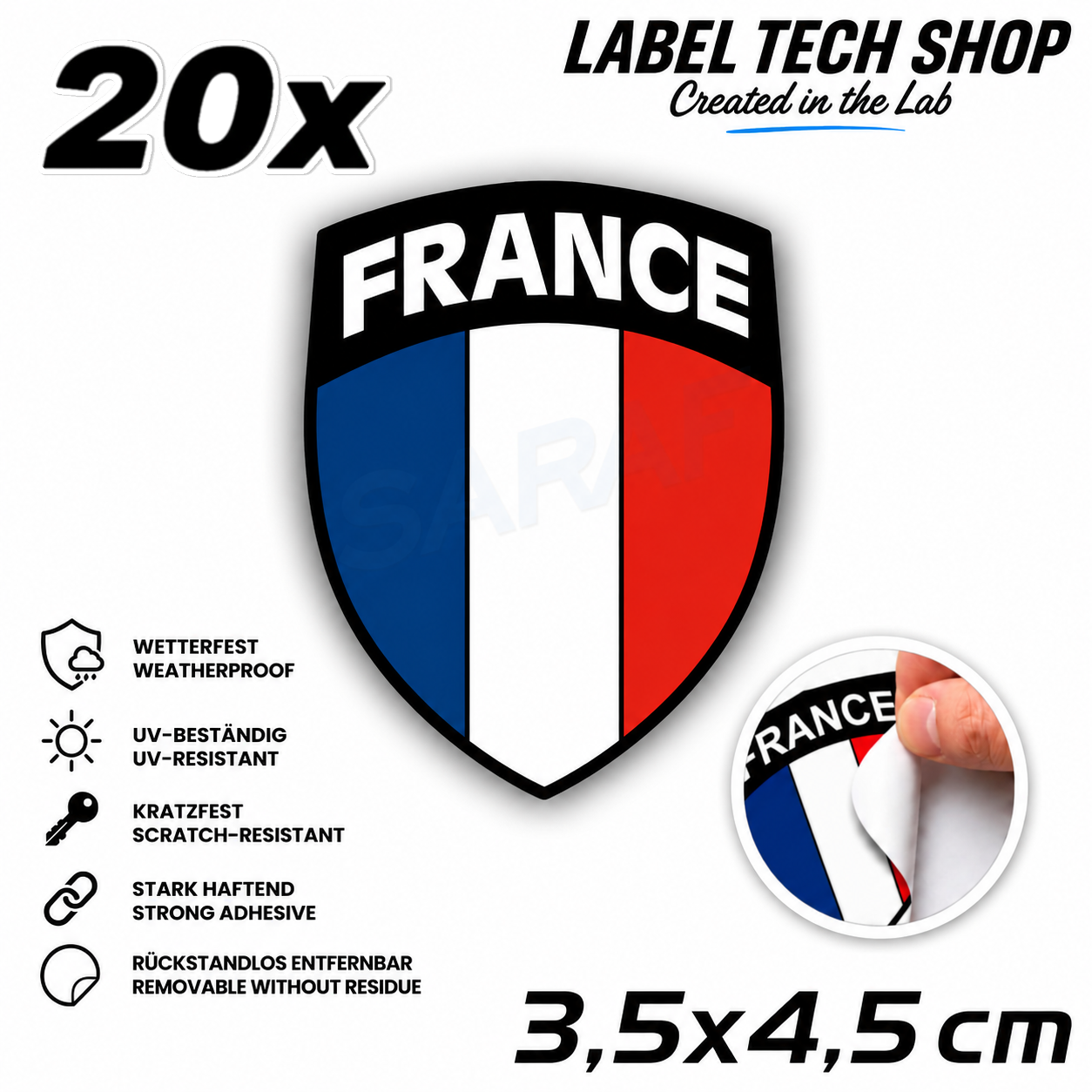 🇫🇷 Frankreich Militär Aufkleber France Sticker Autocollant France Emblem Auto Helm 3,5x4,5cm NR.042