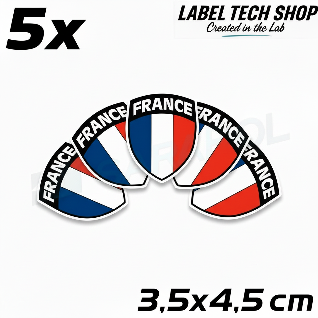 5x Frankreich Aufkleber France Francia Flagge Sticker 3,5x4,5cm (042)