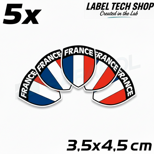 5x Frankreich Aufkleber France Francia Flagge Sticker 3,5x4,5cm (042)