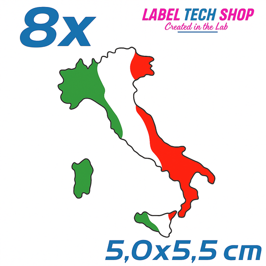 8x Italia/Italien Aufkleber Stiefel 5×5,5cm Flagge Italien Adesivo Sticker 032
