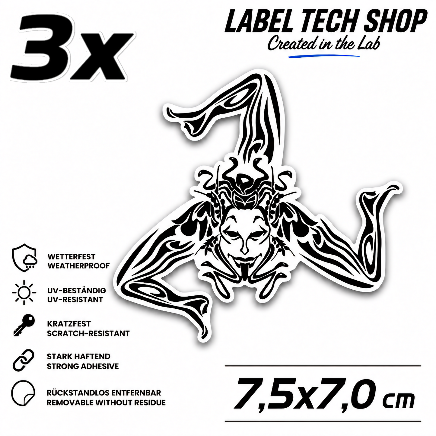 Sizilien Sicilia Sicily Trinacria Triskelion Aufkleber Sticker Adesivo – Auto Laptop Helm – 7,5 × 7,0 cm NR.025