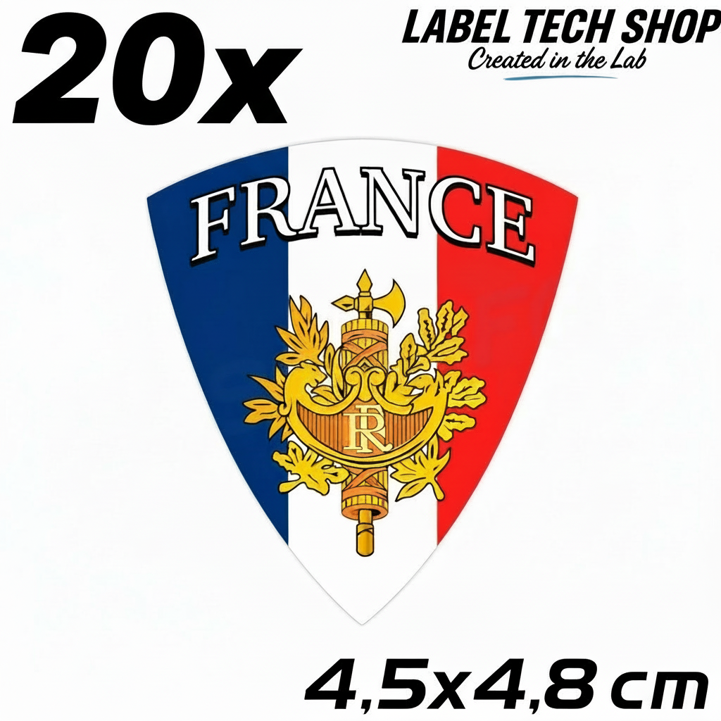 20x Frankreich Aufkleber France Francia Flagge Sticker 4,5x4,8cm (020)