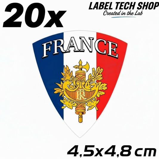 20x Frankreich Aufkleber France Francia Flagge Sticker 4,5x4,8cm (020)