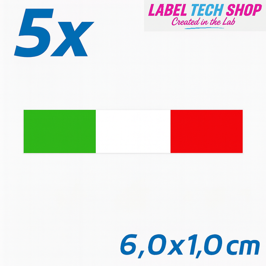 5x Italia/Italien Aufkleber Flagge 6×1 cm Italien Streifen Adesivo Sticker 036
