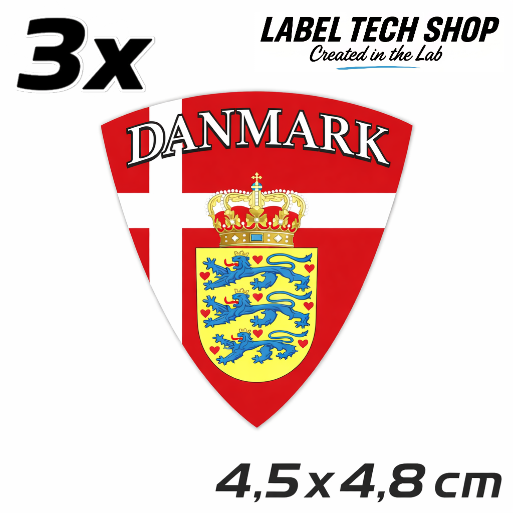 Dänemark Aufkleber Denmark Sticker Wappen Danmark Klistermærke – Coat of Arms – 4,5 × 4,8 cm (110)