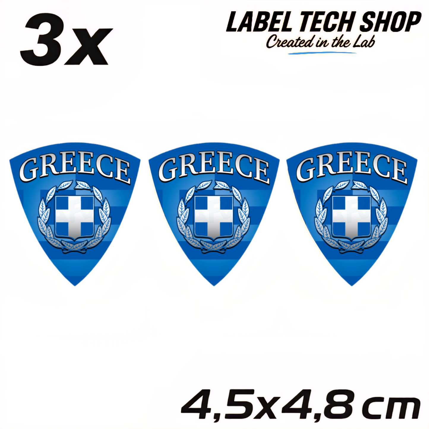 3x Griechenland Aufkleber 🇬🇷 Αυτοκόλλητο Ελλάδας Greece Sticker 4,5×4,8 cm (115)